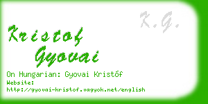 kristof gyovai business card
